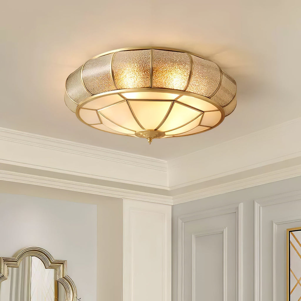 Round Glass Flush Mount with Textured Glass