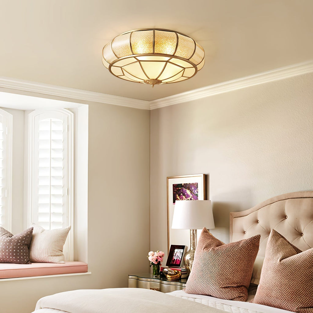 Round Glass Flush Mount with Textured Glass