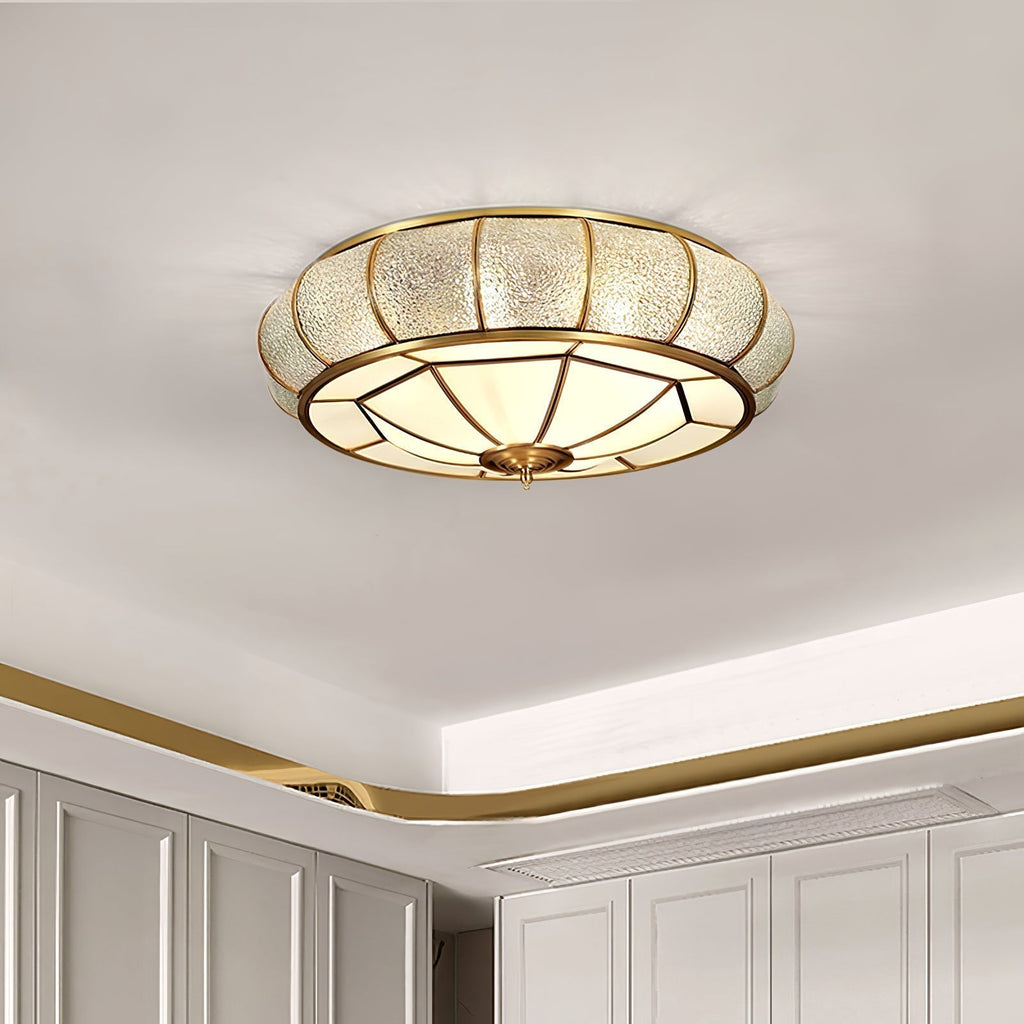 Round Glass Flush Mount with Textured Glass