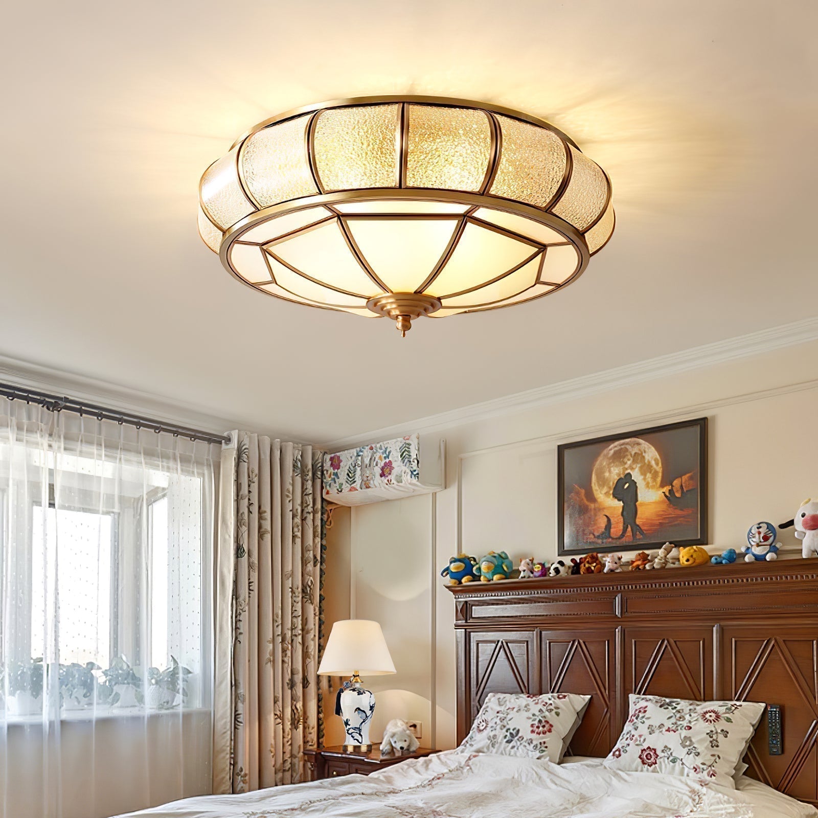 Round Glass Flush Mount with Textured Glass