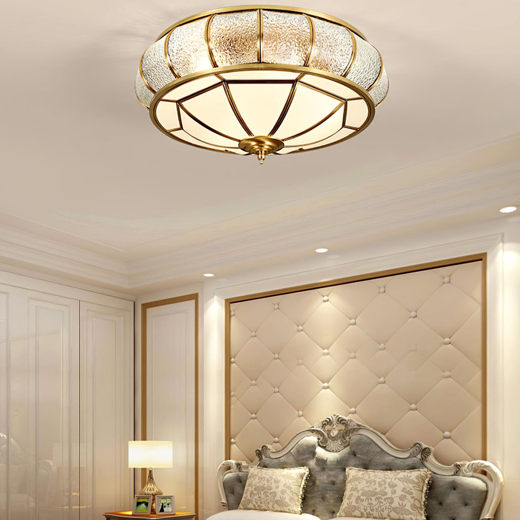 Round Glass Flush Mount with Textured Glass