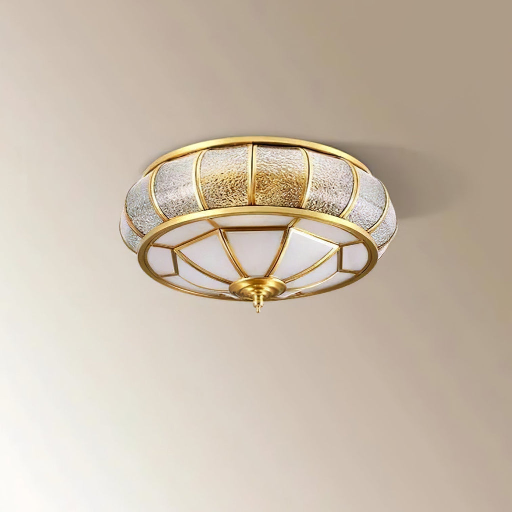 Round Glass Flush Mount with Textured Glass