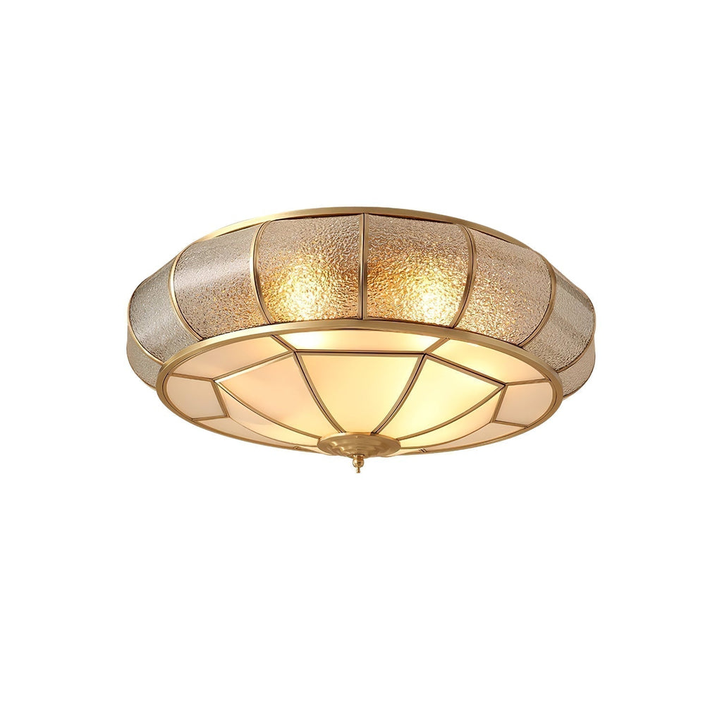 Round Glass Flush Mount with Textured Glass