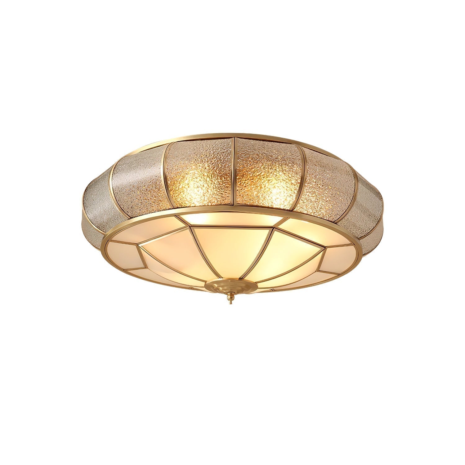 Round Glass Flush Mount with Textured Glass
