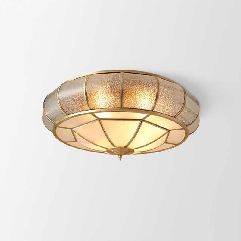 Round Glass Flush Mount with Textured Glass