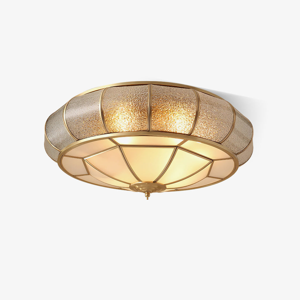 Round Glass Flush Mount with Textured Glass