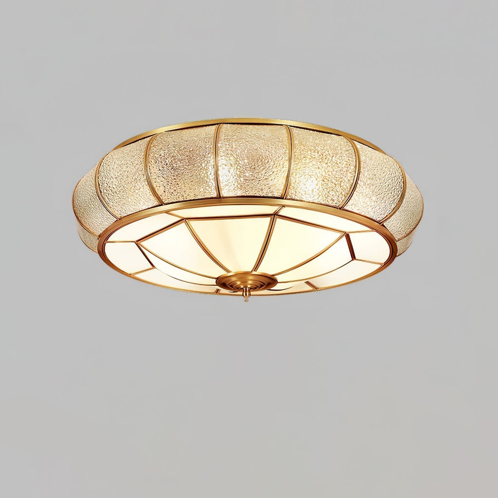Round Glass Flush Mount with Textured Glass
