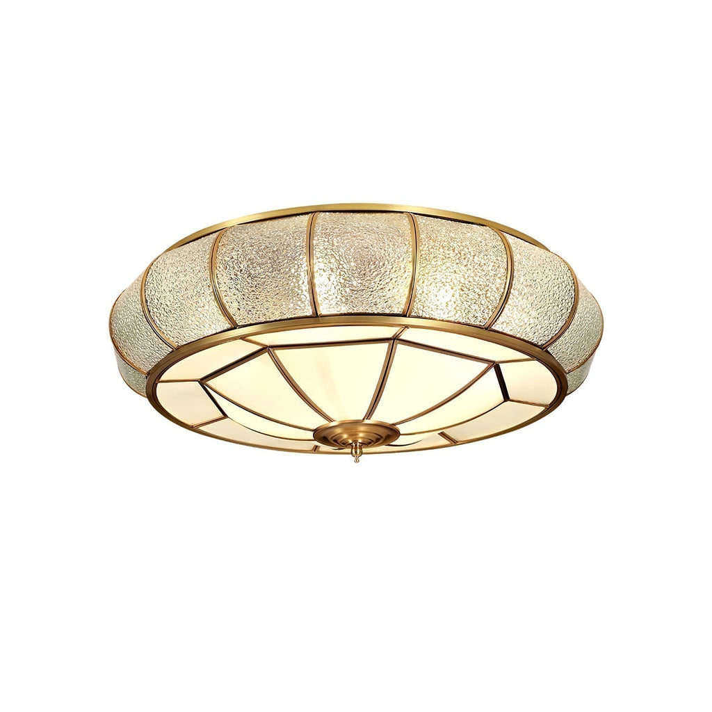 Round Glass Flush Mount with Textured Glass