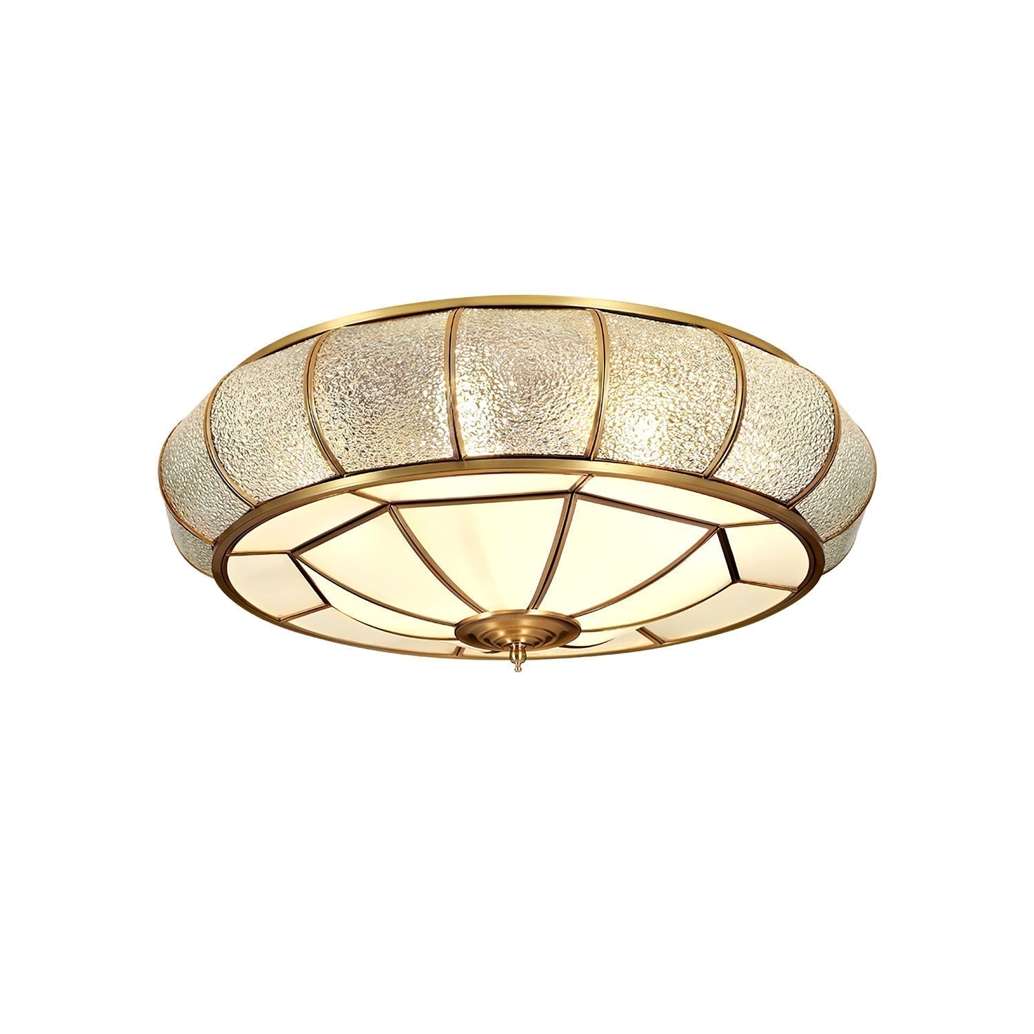 Round Glass Flush Mount with Textured Glass