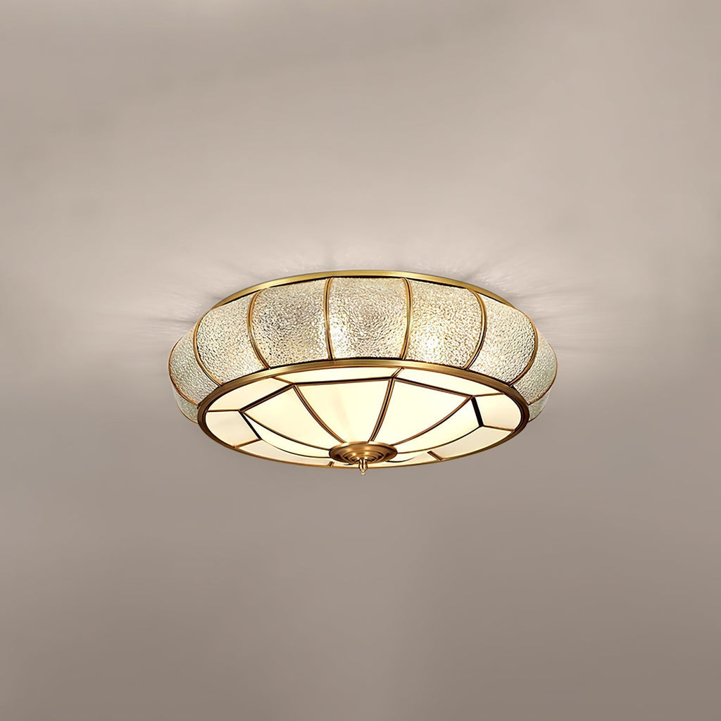 Round Glass Flush Mount with Textured Glass