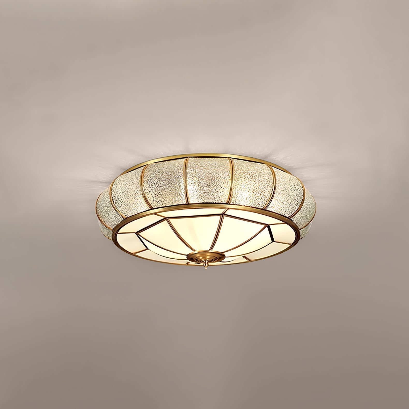 Round Glass Flush Mount with Textured Glass