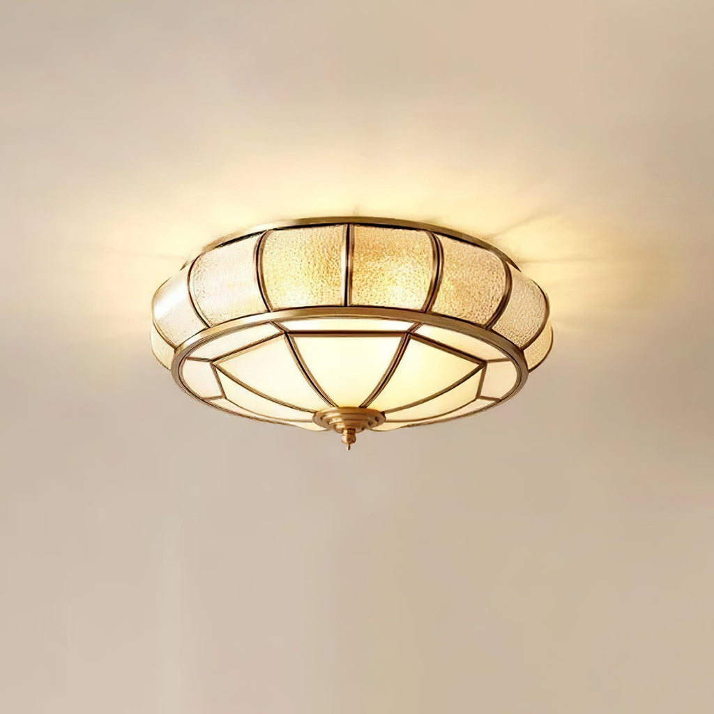 Round Glass Flush Mount with Textured Glass
