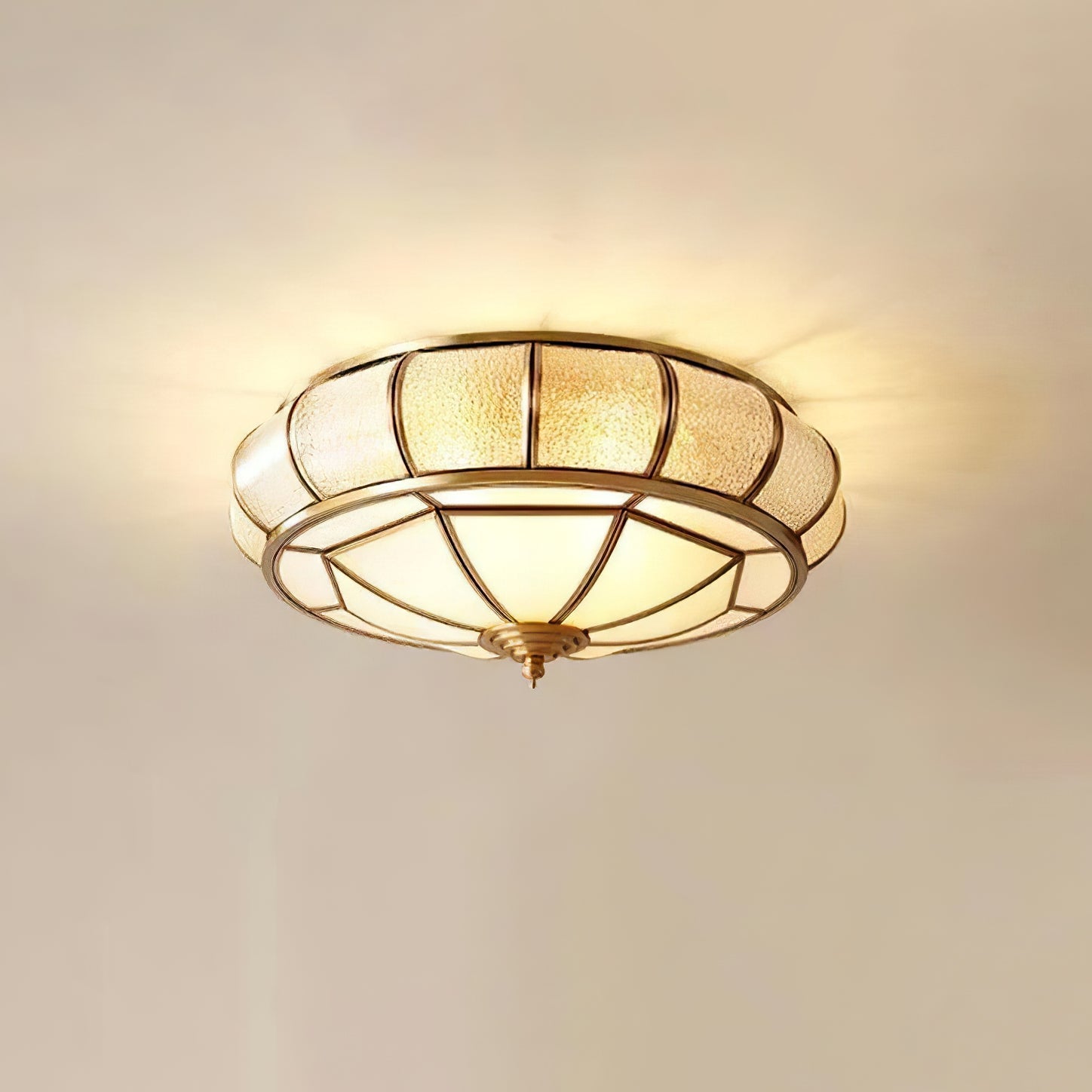 Round Glass Flush Mount with Textured Glass