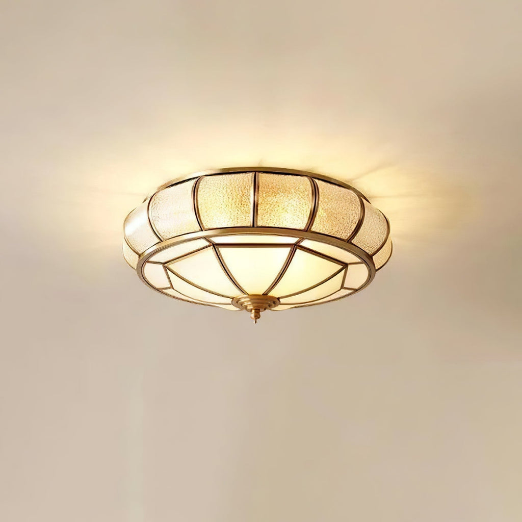Round Glass Flush Mount with Textured Glass