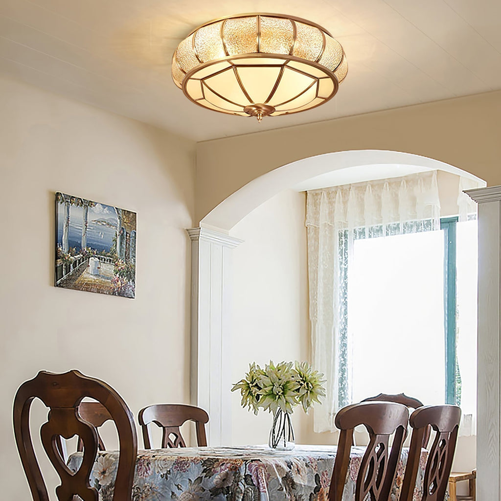 Round Glass Flush Mount with Textured Glass
