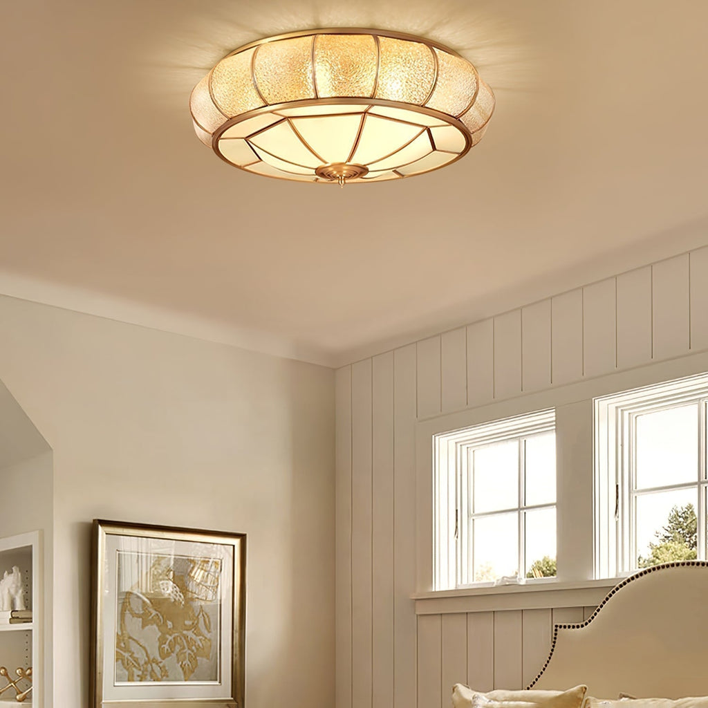 Round Glass Flush Mount with Textured Glass