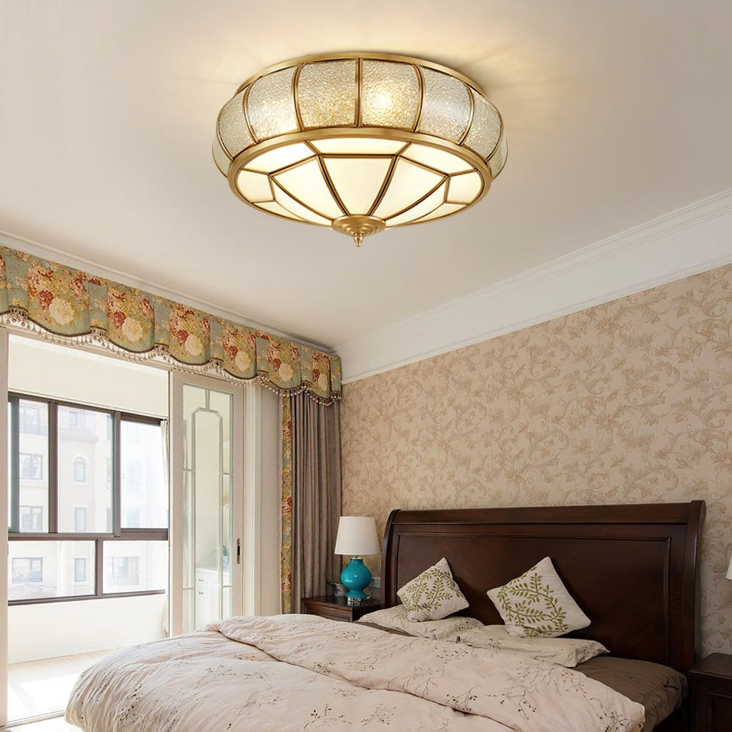 Round Glass Flush Mount with Textured Glass
