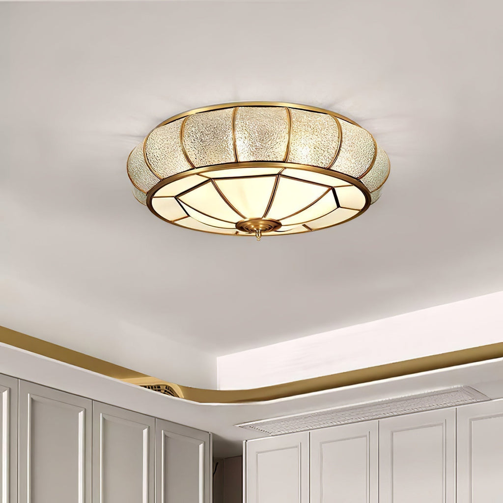 Round Glass Flush Mount with Textured Glass