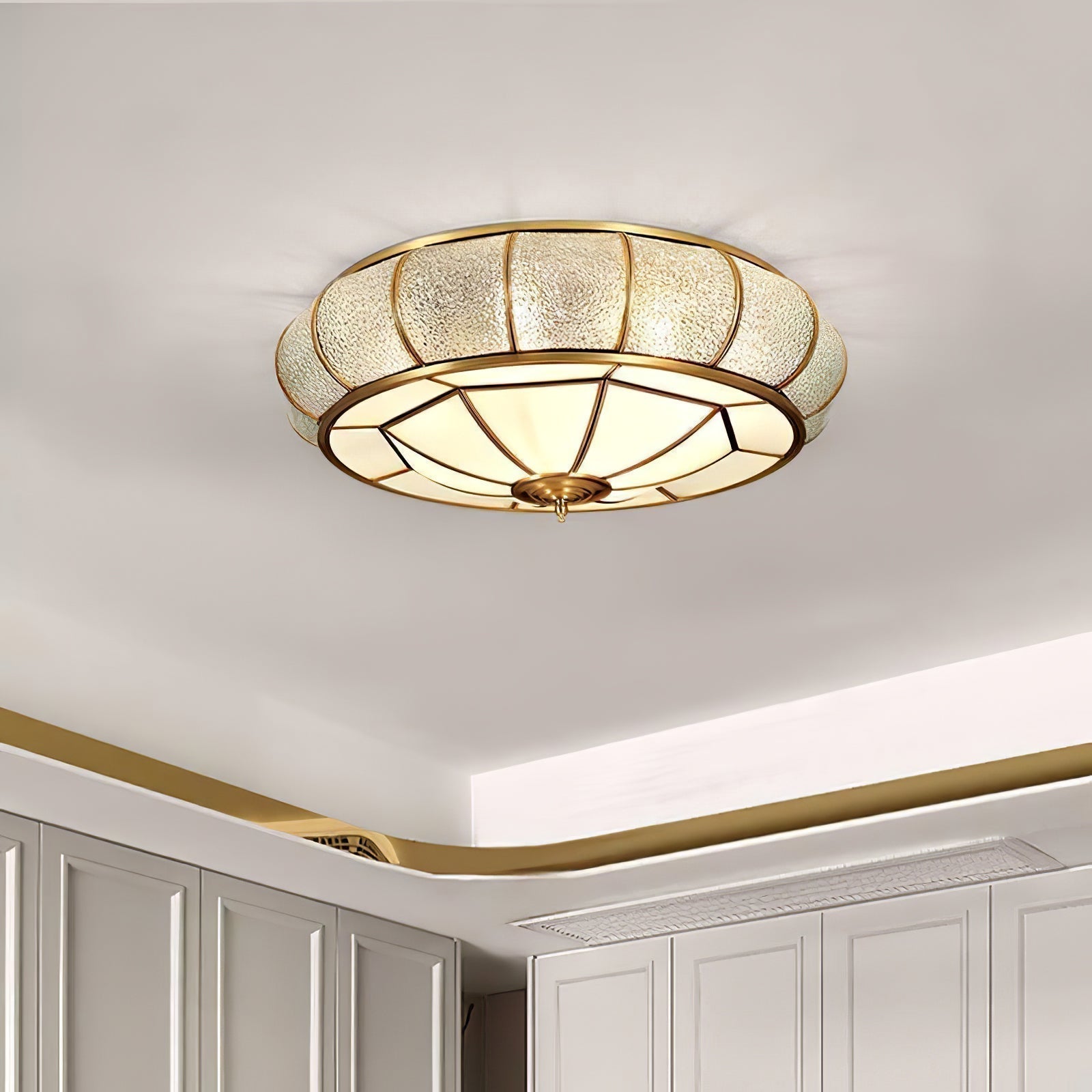 Round Glass Flush Mount with Textured Glass