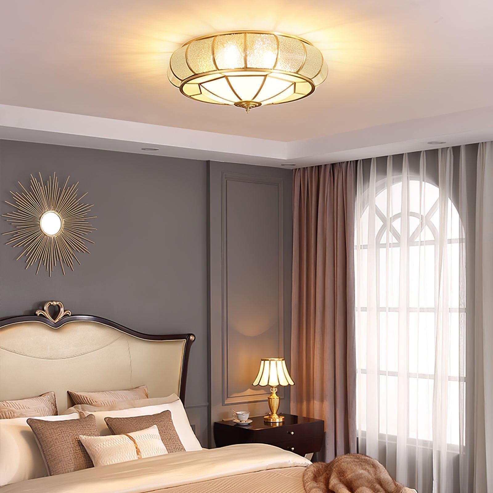Round Glass Flush Mount with Textured Glass