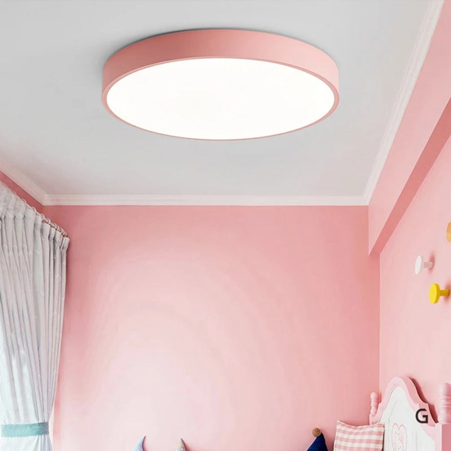 Nordic Wooden Macaron Circular Flush Mount