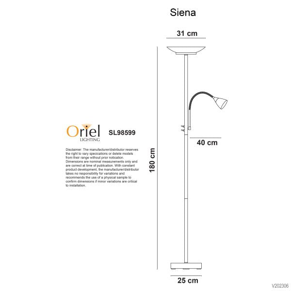 Siena Floor Lamp with Chrome Finish