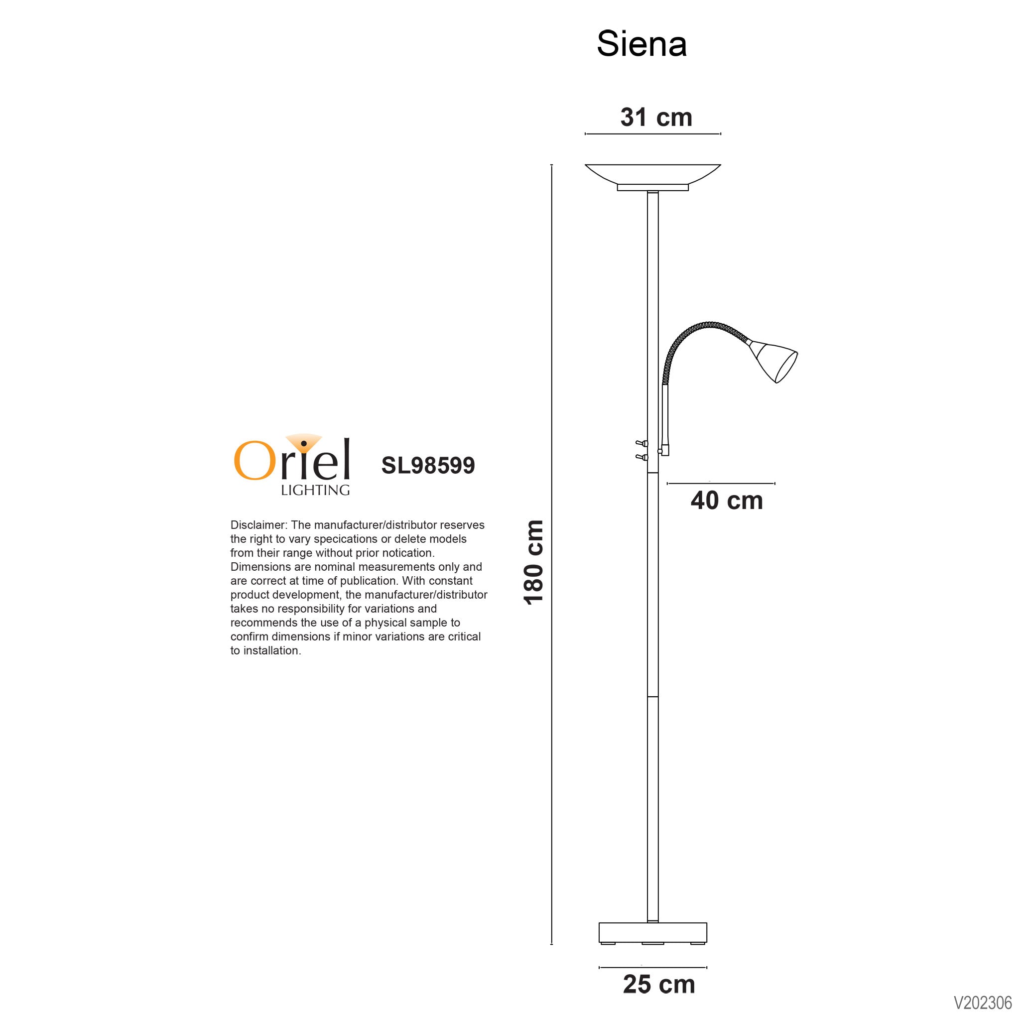 Siena Floor Lamp in Antique Brass
