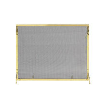 Flat Fireplace Screen — Montreal, Polished Brass, Copper or Nickel