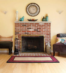 Flat Fireplace Screen — Montreal, Polished Brass, Copper or Nickel
