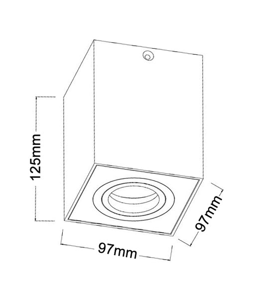 Surface-Mounted Square Gimbal for Ceiling in Matte White