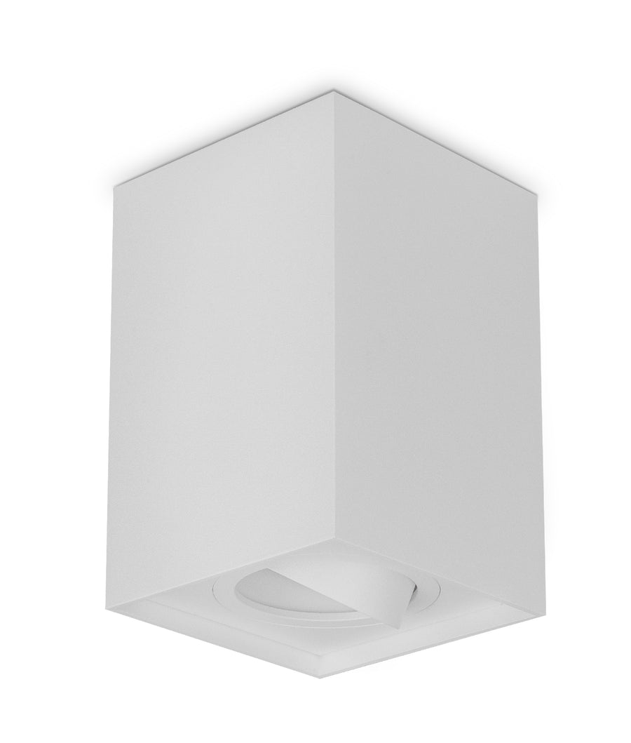 Surface-Mounted Square Gimbal for Ceiling in Matte White