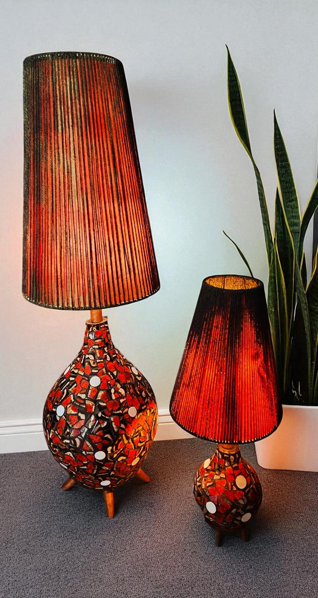 Set of Mid Century Modern Floor and Table Lamps by Maurice Chalvignac