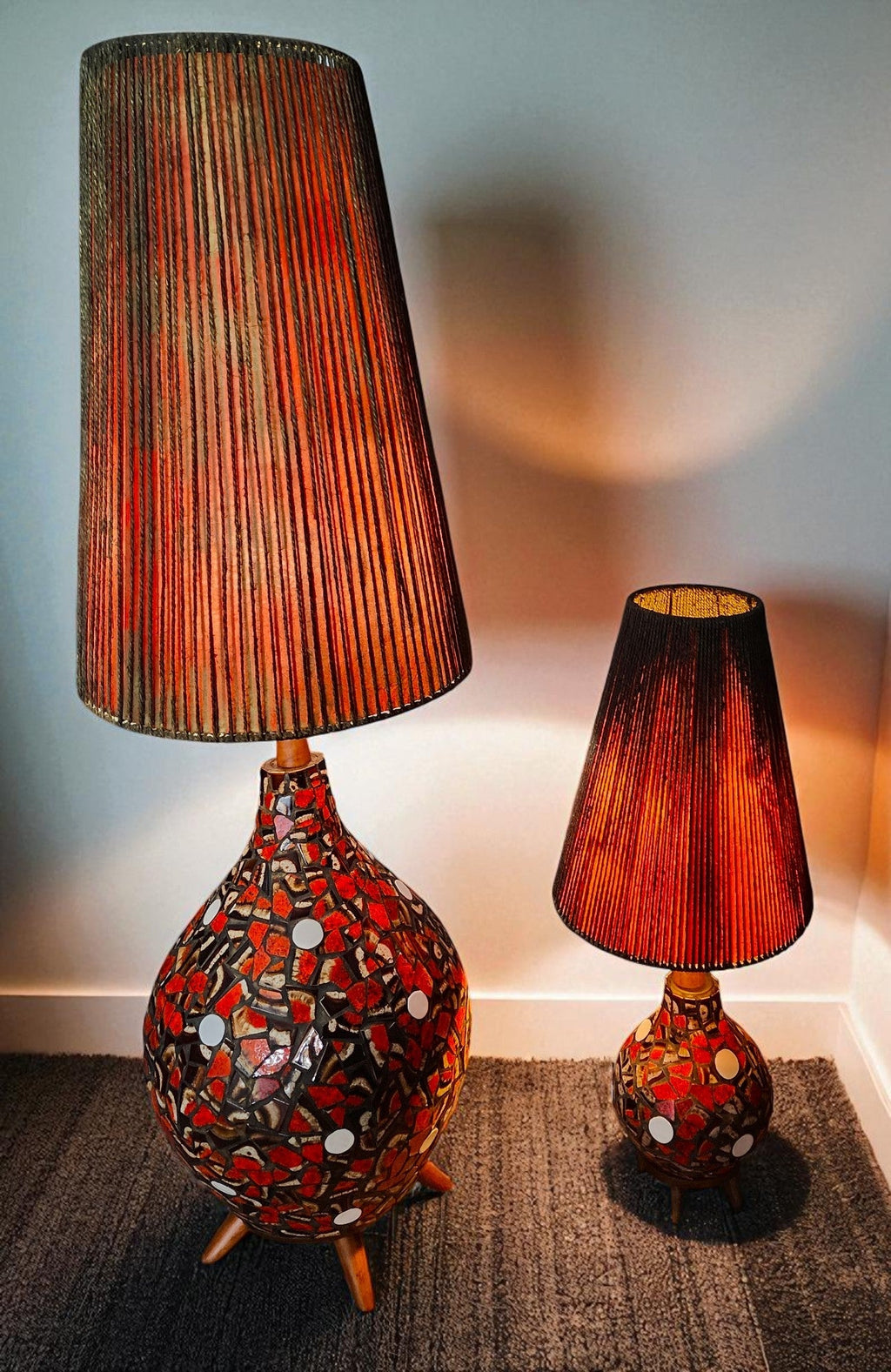 Set of Mid Century Modern Floor and Table Lamps by Maurice Chalvignac