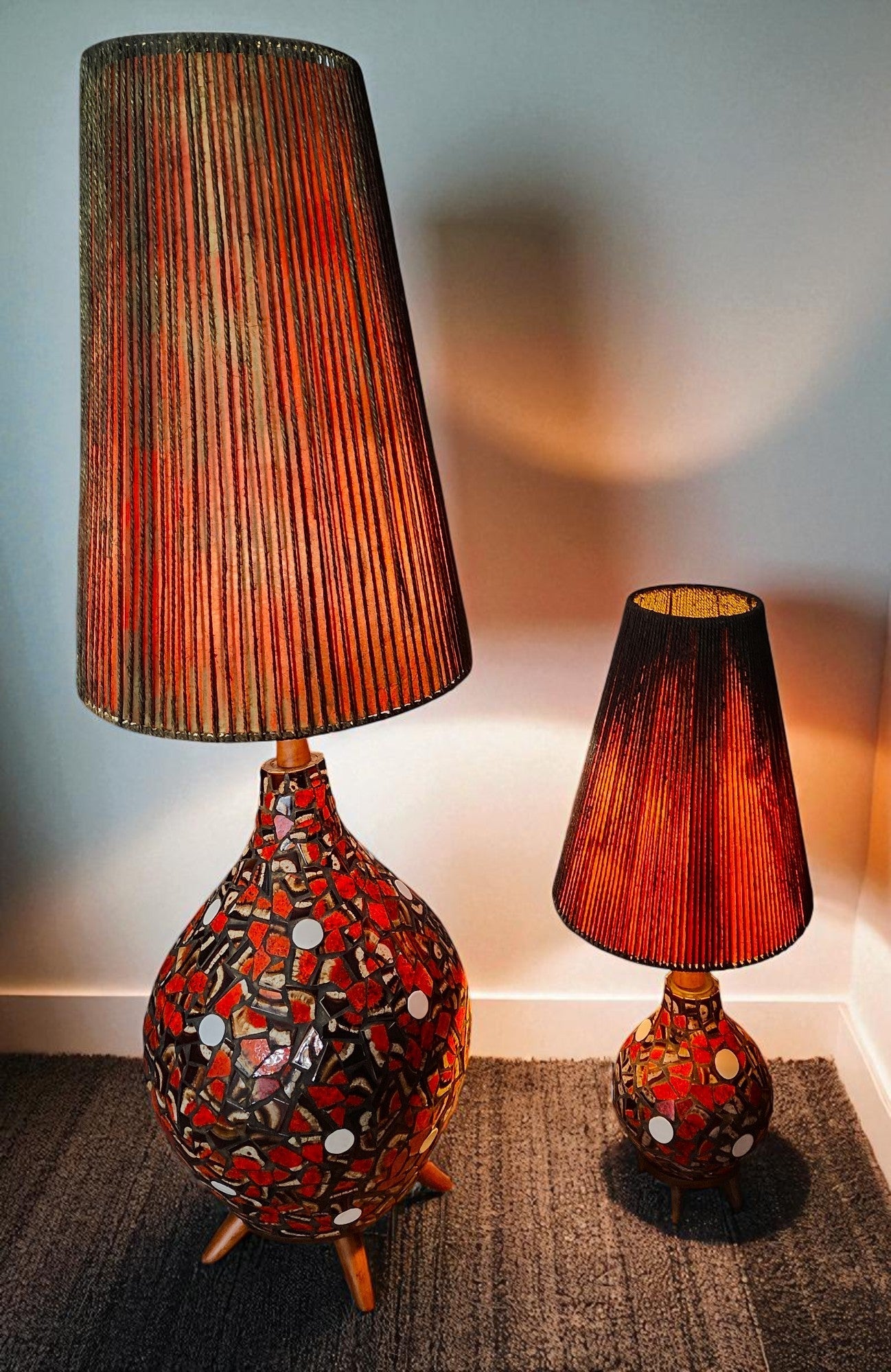 Set of Mid Century Modern Floor and Table Lamps by Maurice Chalvignac
