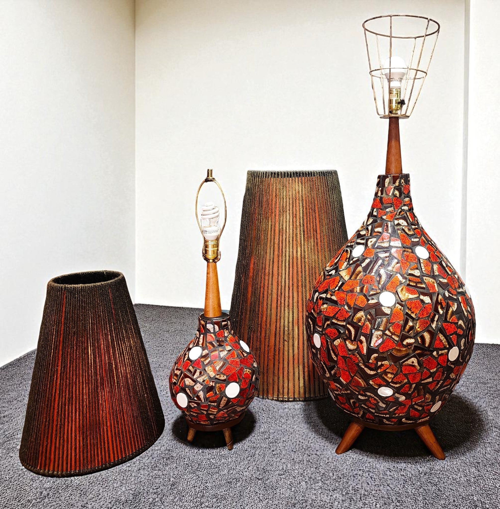Set of Mid Century Modern Floor and Table Lamps by Maurice Chalvignac
