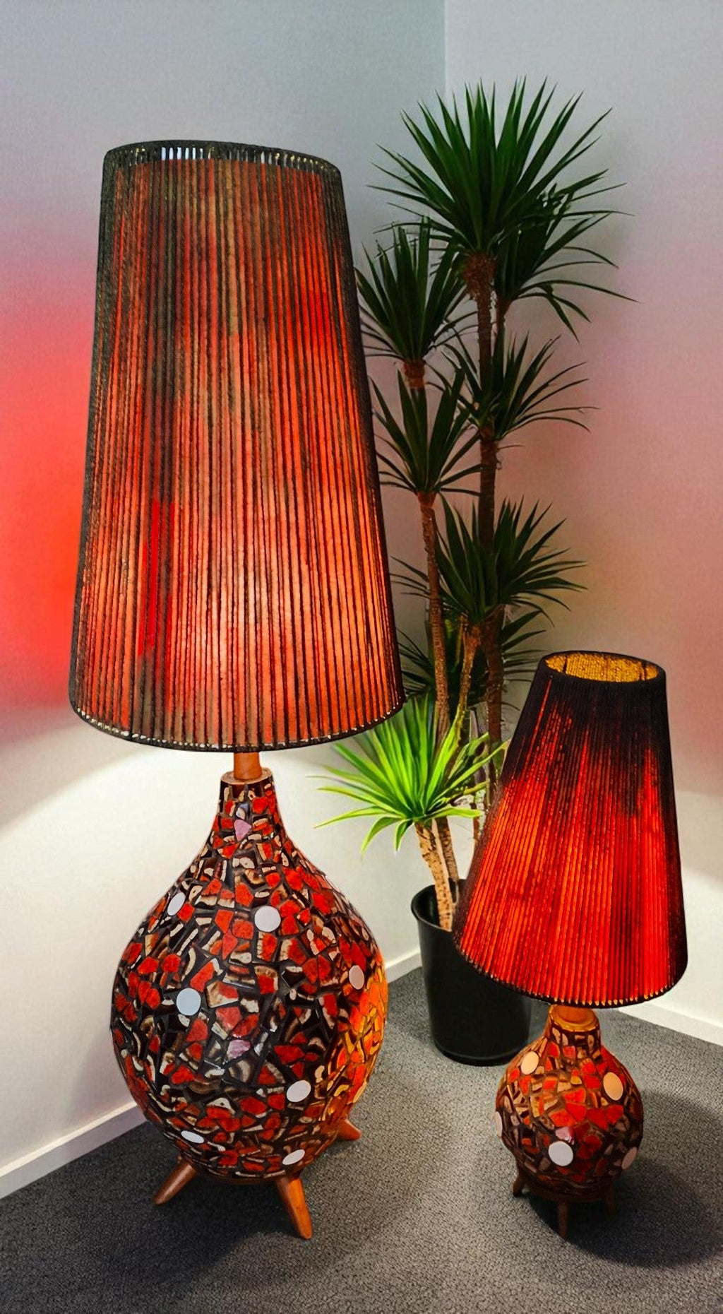 Set of Mid Century Modern Floor and Table Lamps by Maurice Chalvignac