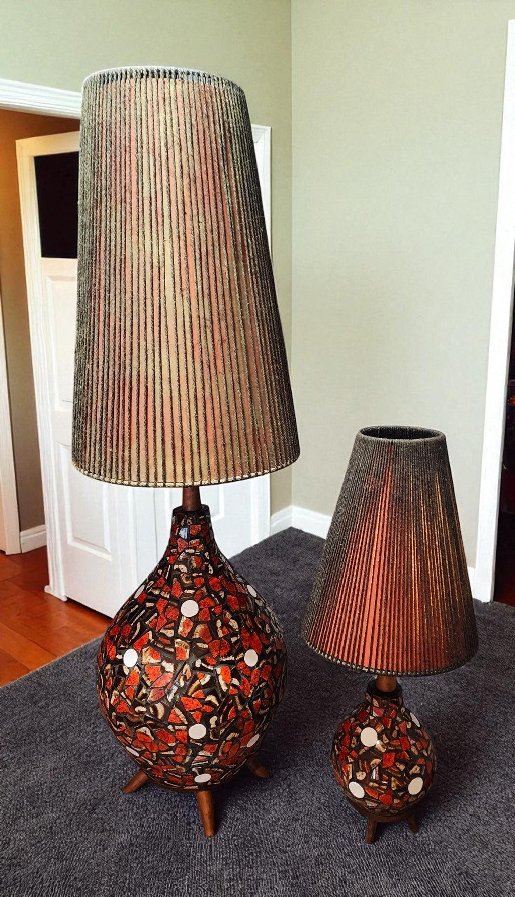 Set of Mid Century Modern Floor and Table Lamps by Maurice Chalvignac
