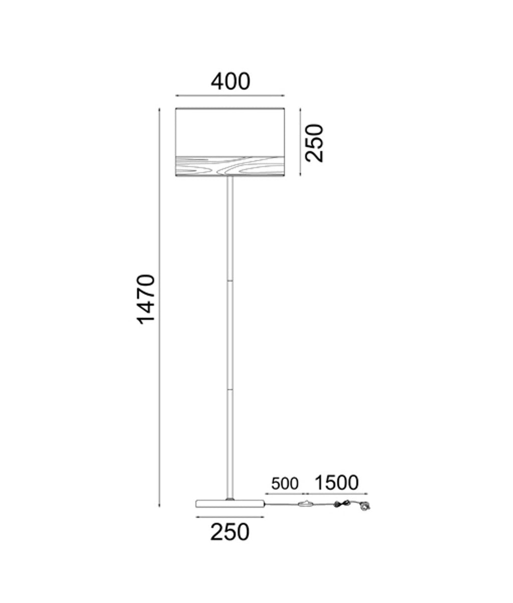 Stylish Drum-Shaped Floor Lamp E27 1470mm 72W White and Wood
