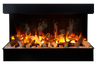 Amantii Traditional Signature 55" 3-Sided Electric Fireplace — Built-In Recessed Flush Mount, Indoor/Outdoor
