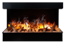 Amantii Traditional Signature 75" 3-Sided Electric Fireplace — Built-In Recessed Flush Mount, Indoor/Outdoor