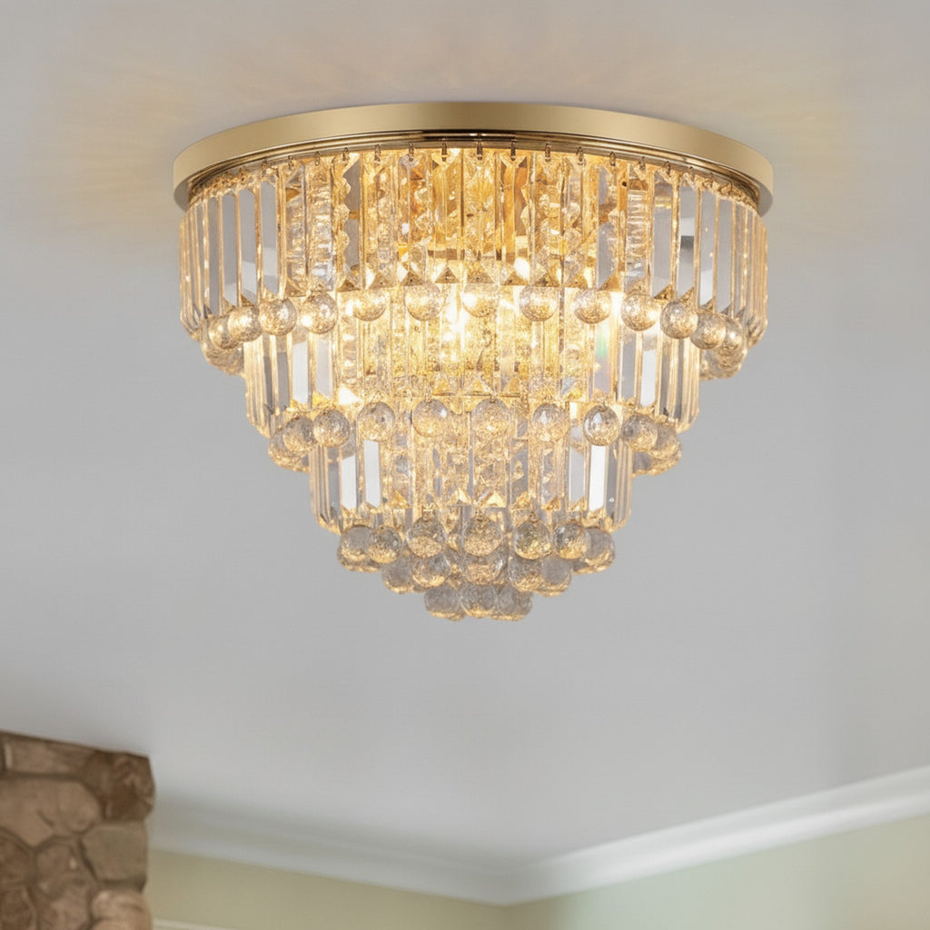 Gold Luxury Modern Crystal Chandelier — detail — Maison Bruxelle