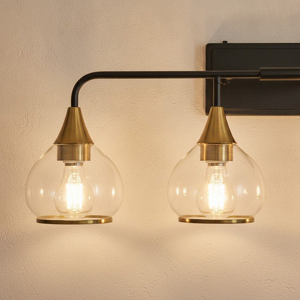 Modern Industrial Black Gold 4-Light Vanity Sconce — detail — Maison Bruxelle