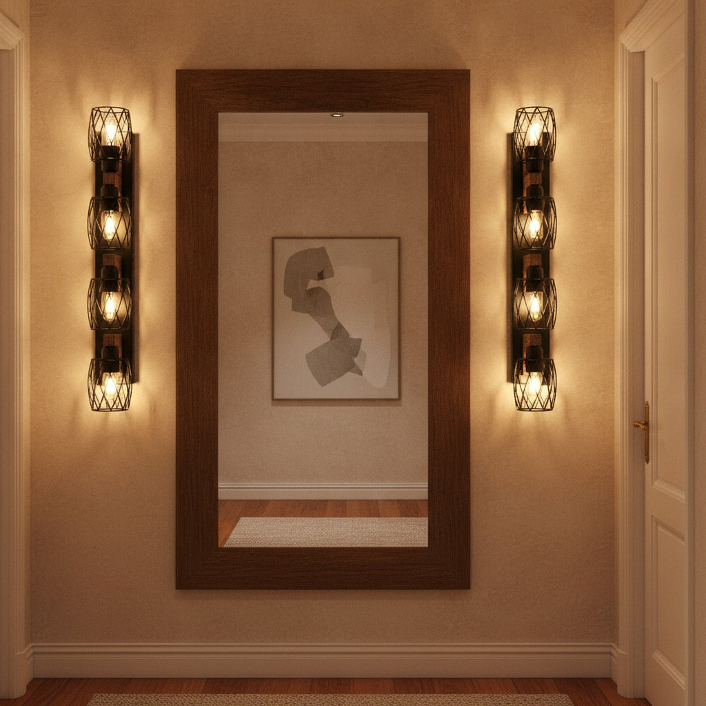 Industrial Vintage Black Cage 5-Light Wall Sconce — styled — Maison Bruxelle