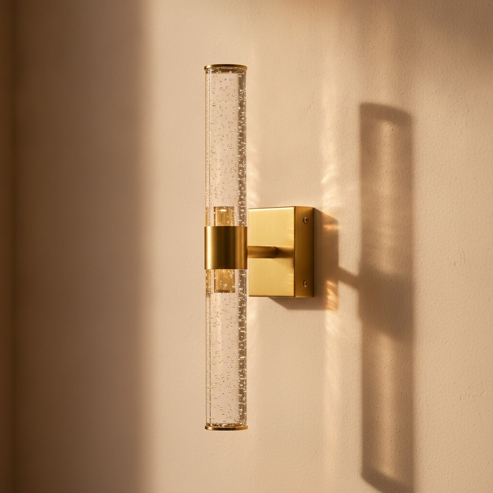 Modern Gold LED Bathroom Vanity Wall Sconce — detail — Maison Bruxelle