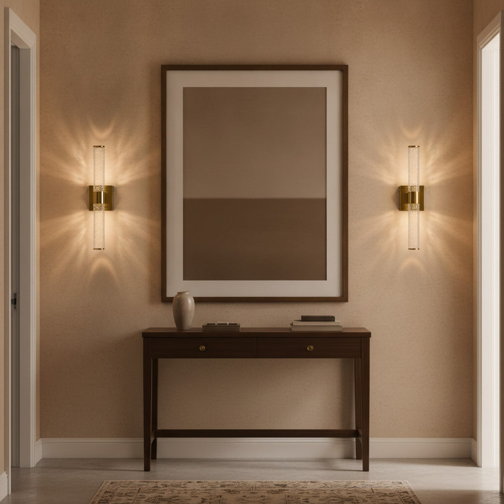 Modern Gold LED Bathroom Vanity Wall Sconce — styled — Maison Bruxelle