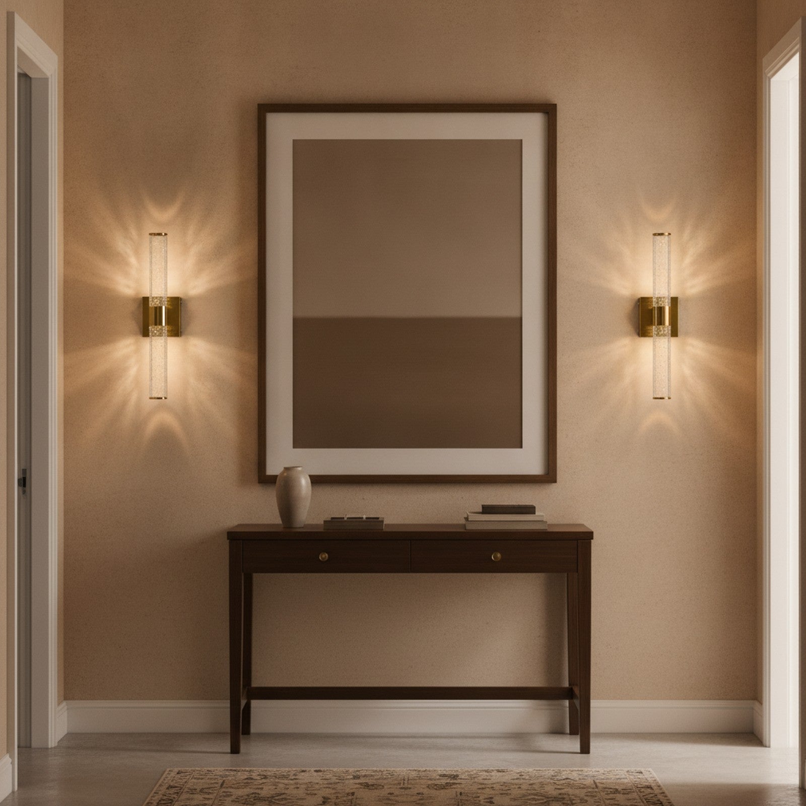 Modern Gold LED Bathroom Vanity Wall Sconce — styled — Maison Bruxelle