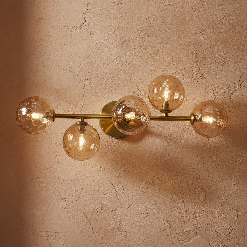 Modern Gold 5-Light Vanity Wall Sconce — detail — Maison Bruxelle