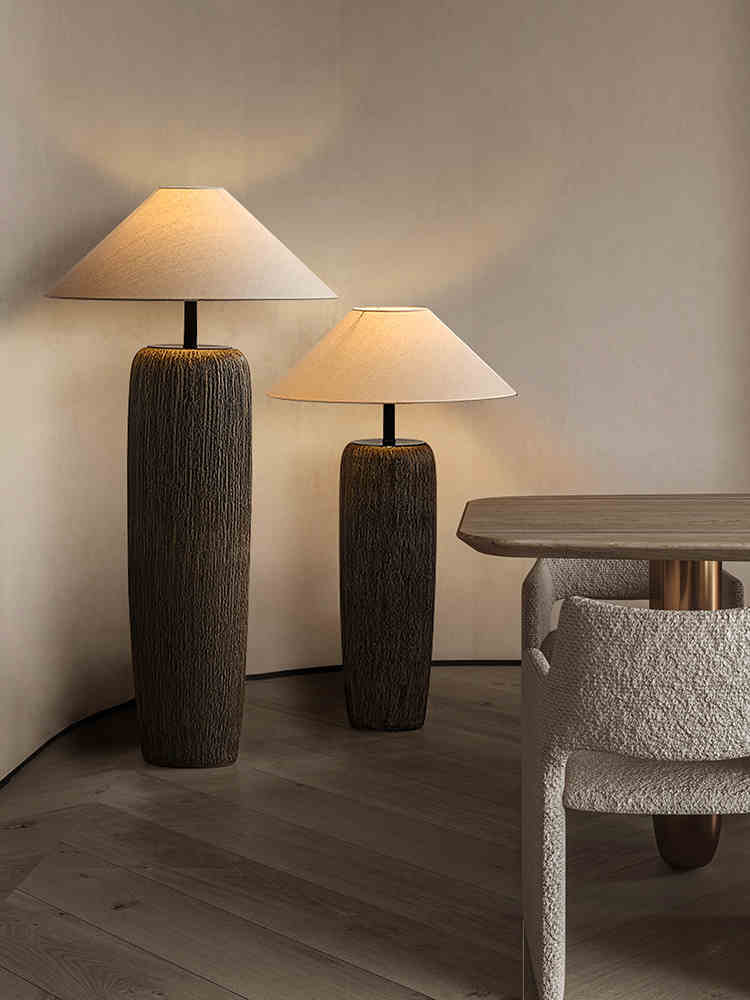 Distressed Wooden Floor Lamp