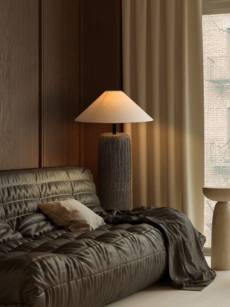 Distressed Wooden Floor Lamp