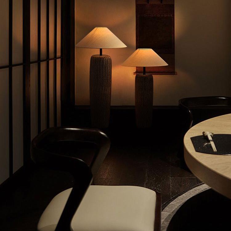 Distressed Wooden Floor Lamp
